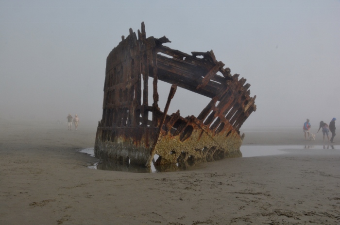 the skeleton of the Peter Ireland shipwreck